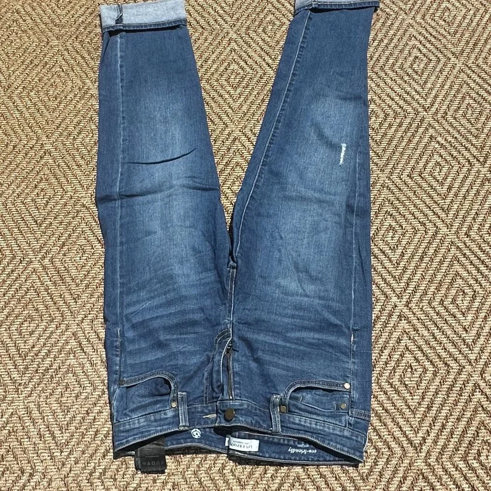 Liverpool Charlie Crop Jeans with Rolled Cuff | Size 6/Size 28 | Mid Wash Blue - Picture 2 of 5